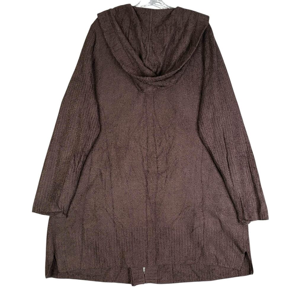 Barefoot Dreams Cardigan Open Front Cozy Chic Lite Brown Women’s Hooded Size XL - Picture 3 of 9